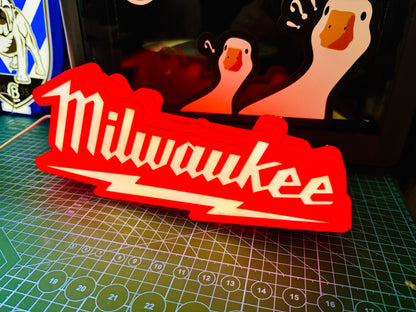 Milwaukee Logo - Light up sign - USB Powered - Michael's 3D World