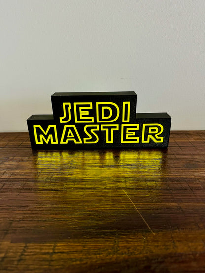 Jedi Master - Star Wars Themed Logo - Night Light / Light Up Wall Art