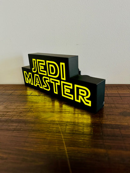 Jedi Master - Star Wars Themed Logo - Night Light / Light Up Wall Art
