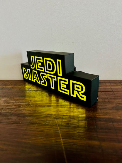 Jedi Master - Star Wars Themed Logo - Night Light / Light Up Wall Art