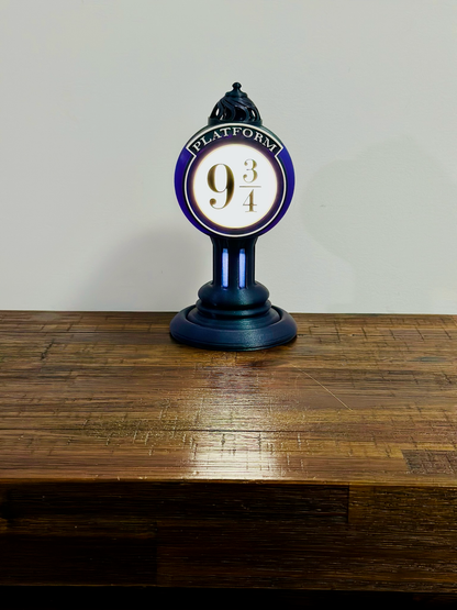 Lámpara LED iluminada de plataforma 9 3/4 de Harry Potter - Lámpara de plataforma de tren - Alimentación por USB