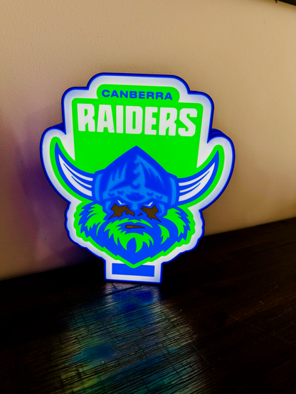 Logo der Canberra Raiders – Leuchtschild – Stromversorgung über USB