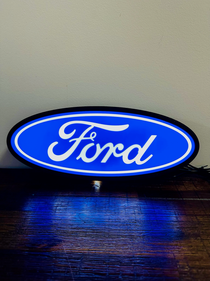 Ford Oval Logo - Leuchtschild - Stromversorgung über USB