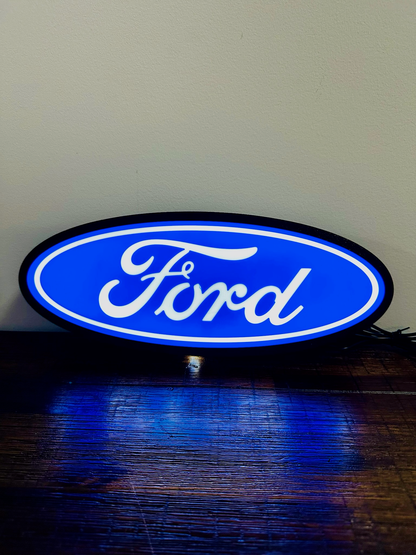 Ford Oval Logo - Leuchtschild - Stromversorgung über USB