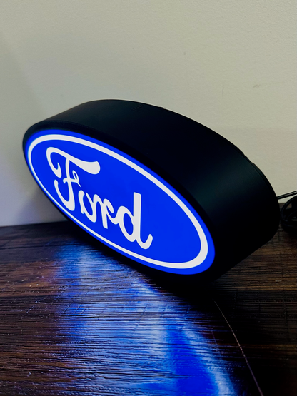 Ford Oval Logo - Leuchtschild - Stromversorgung über USB