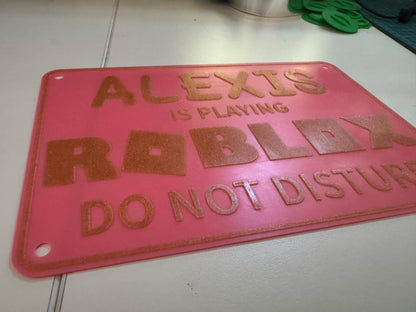 ... is Playing Roblox Custom Name Sign - Michael's 3D World