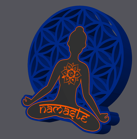Namaste - Meditating Buddha - Light up Sign - LED Lit, USB Powered - Michael's 3D World