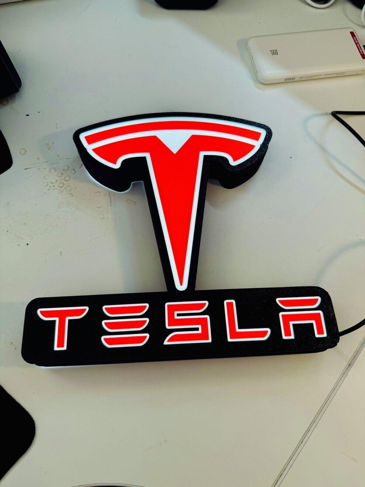 Tesla Logo - Light Box - Light up Logo - USB Powered - Man Cave / Wall Art! New! - Michael's 3D World