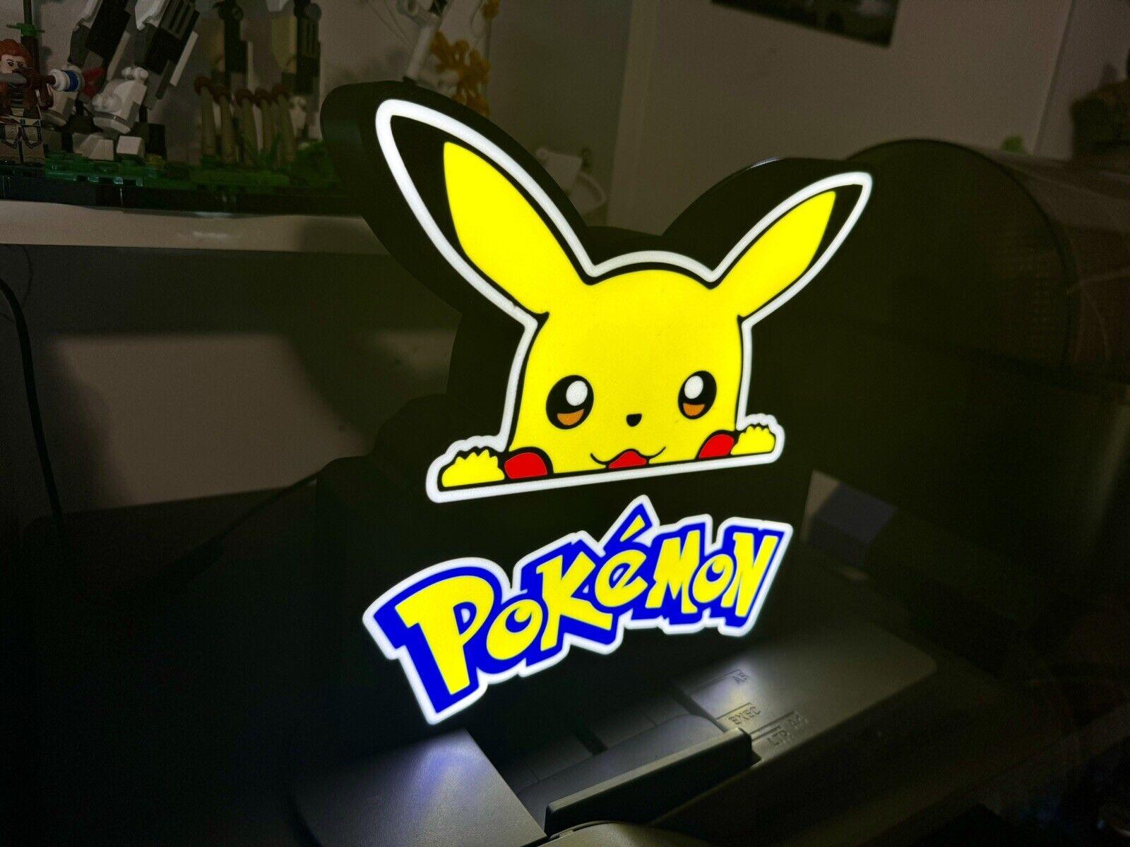 Pikachu Pokemon Light Up Sign - Unique Wall Art - USB Powered, LED lit - Michael's 3D World