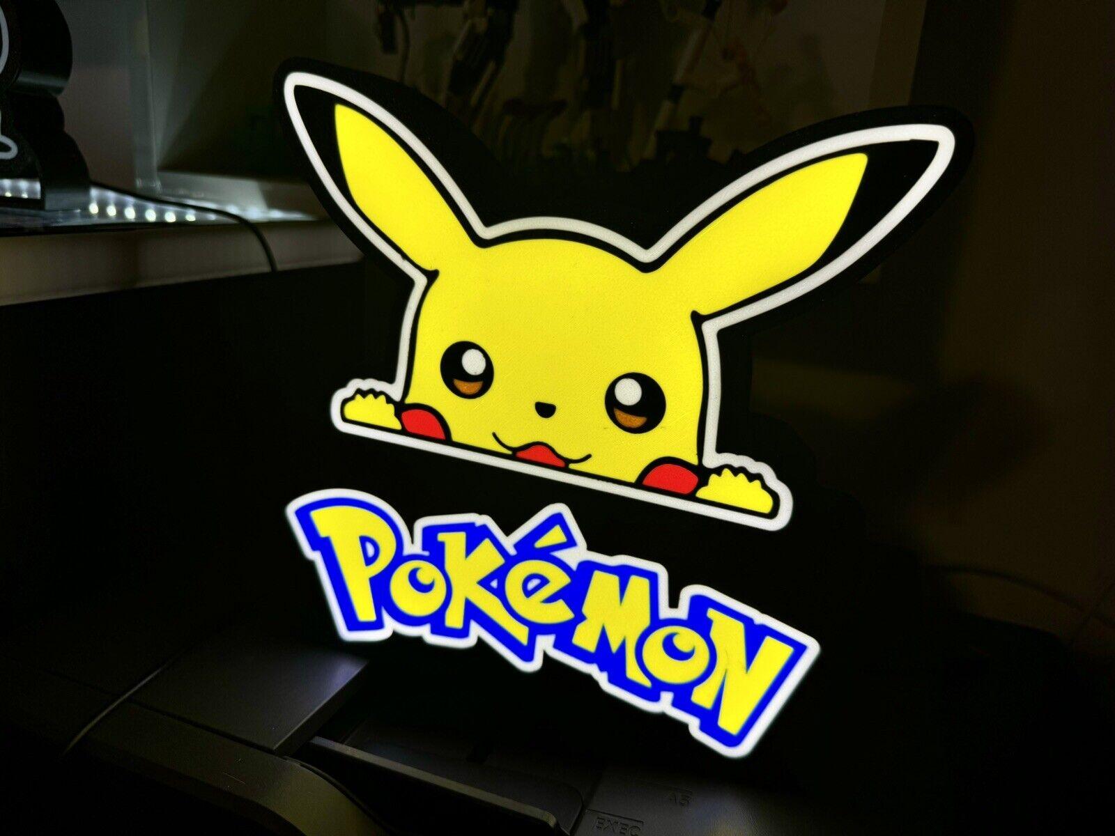 Pikachu Pokemon Light Up Sign - Unique Wall Art - USB Powered, LED lit - Michael's 3D World