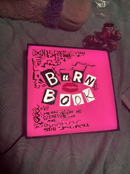 Unique Mean Girls themed “Burn Book” LED light up sign - Michael's 3D World