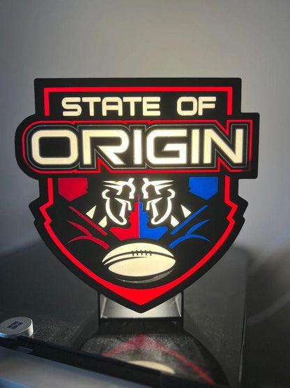NRL State of Origin - Light up Sign - USB Powered - Michael's 3D World