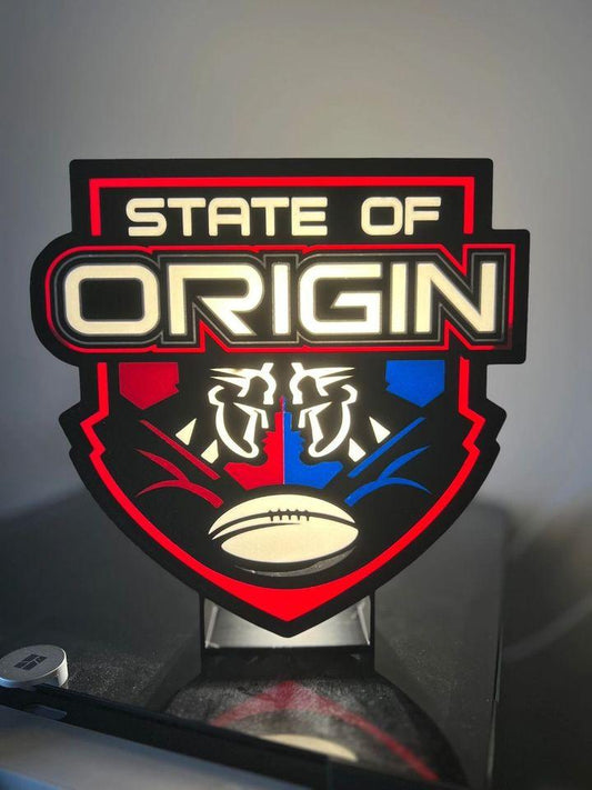 NRL State of Origin - Light up Sign - USB Powered - Michael's 3D World