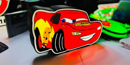 Light up Lightning McQueen Sign / Wall Art - USB powered - Michael's 3D World