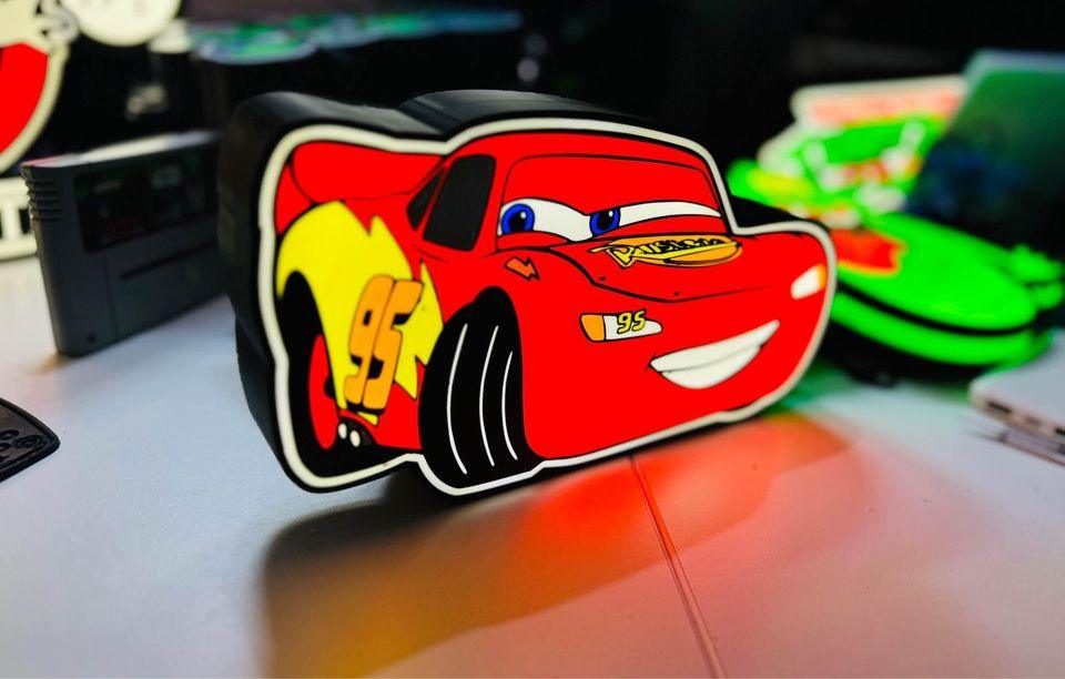 Light up Lightning McQueen Sign / Wall Art - USB powered - Michael's 3D World