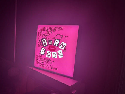 Unique Mean Girls themed “Burn Book” LED light up sign - Michael's 3D World