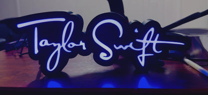 Leuchtkasten mit Autogramm von Taylor Swift, 30 cm, Stromversorgung über USB, LED-Beleuchtung, leuchtende Wandkunst