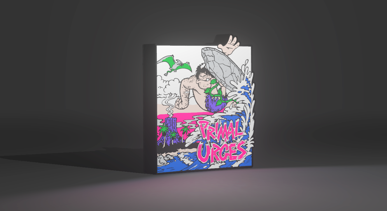 Primal Urges - Surfing Dude - Light Up Artwork / Wall Art / Sign