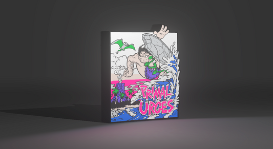Primal Urges - Surfing Dude - Light Up Artwork / Wall Art / Sign